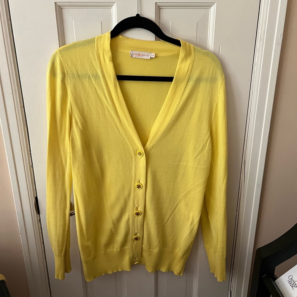 Tory Burch yellow cardigan- size Medium.